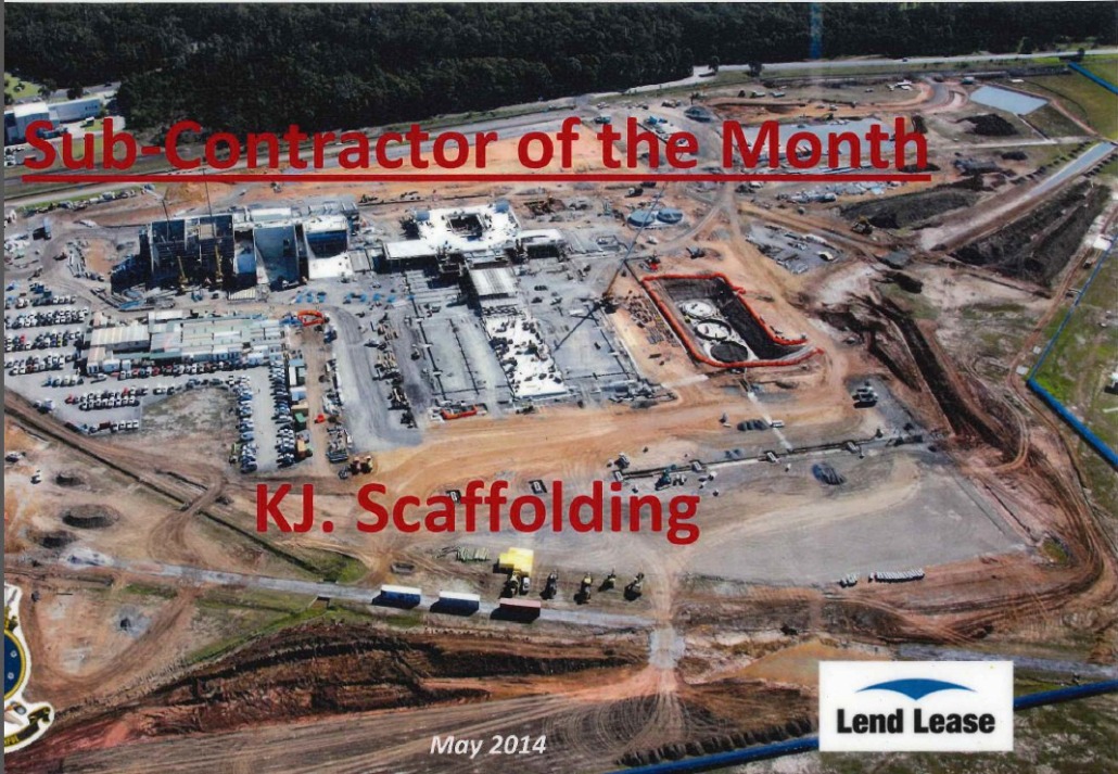 Commercial Scaffolding Award from Lend Lease Australia