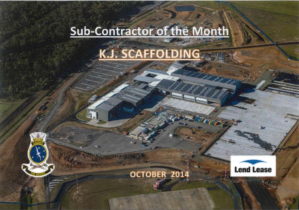 Award from Lend Lease - Subcontractor of the Month